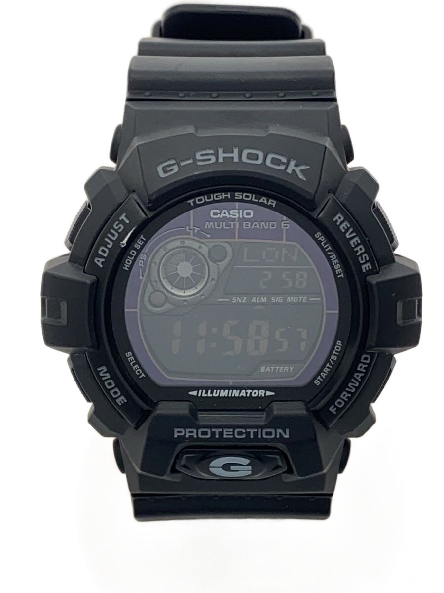【中古】CASIO◆ソーラーウォッチ・G-SHOCK/デジタル/思われ人/BLK/BLK/SS【服飾雑貨他】
