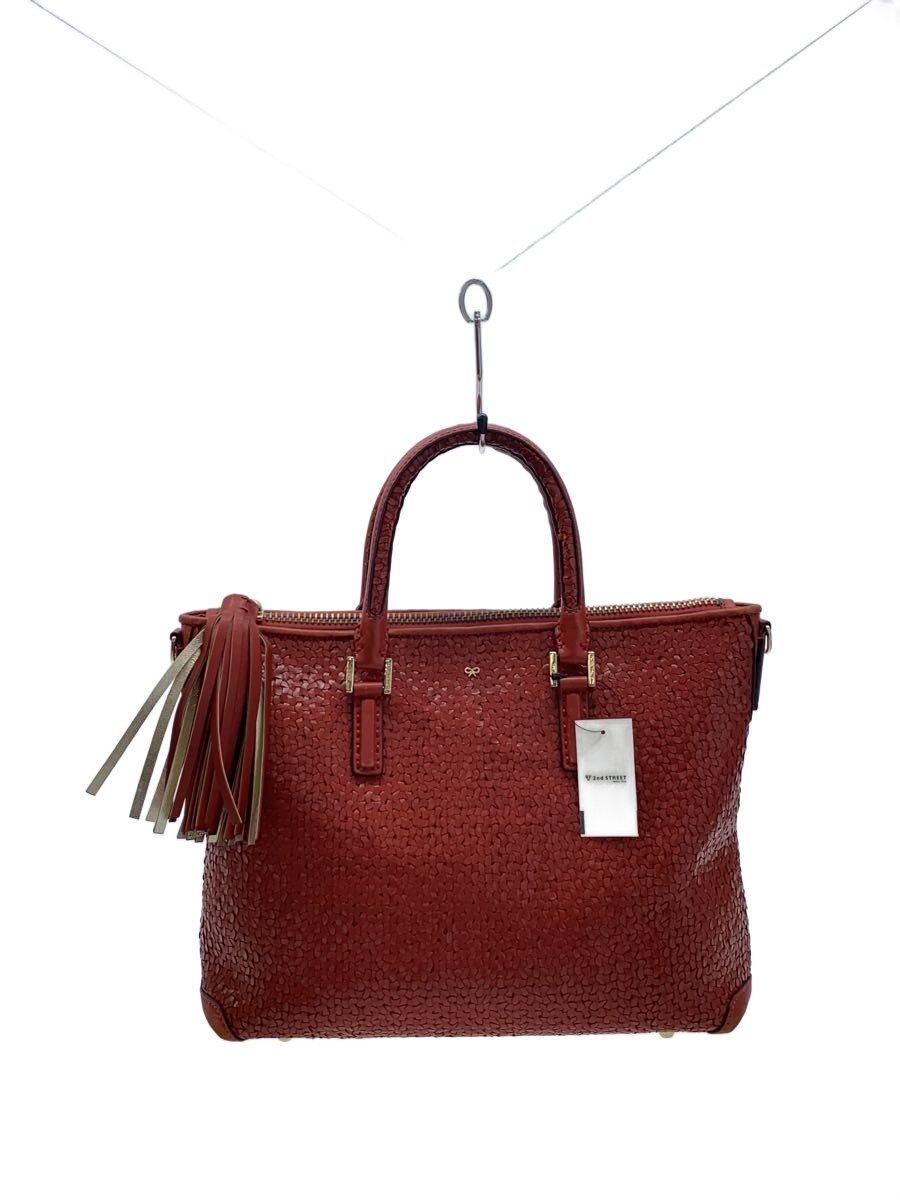 【中古】ANYA HINDMARCH◆御徒面子/なめし革/RED【御徒面子】