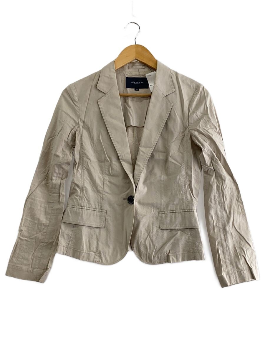 【中古】BURBERRY LONDON◆襟汚れた状態有/1Bテーラードジャケット/38/綿織物/BEG/B1E10//【レディース御召しもの】