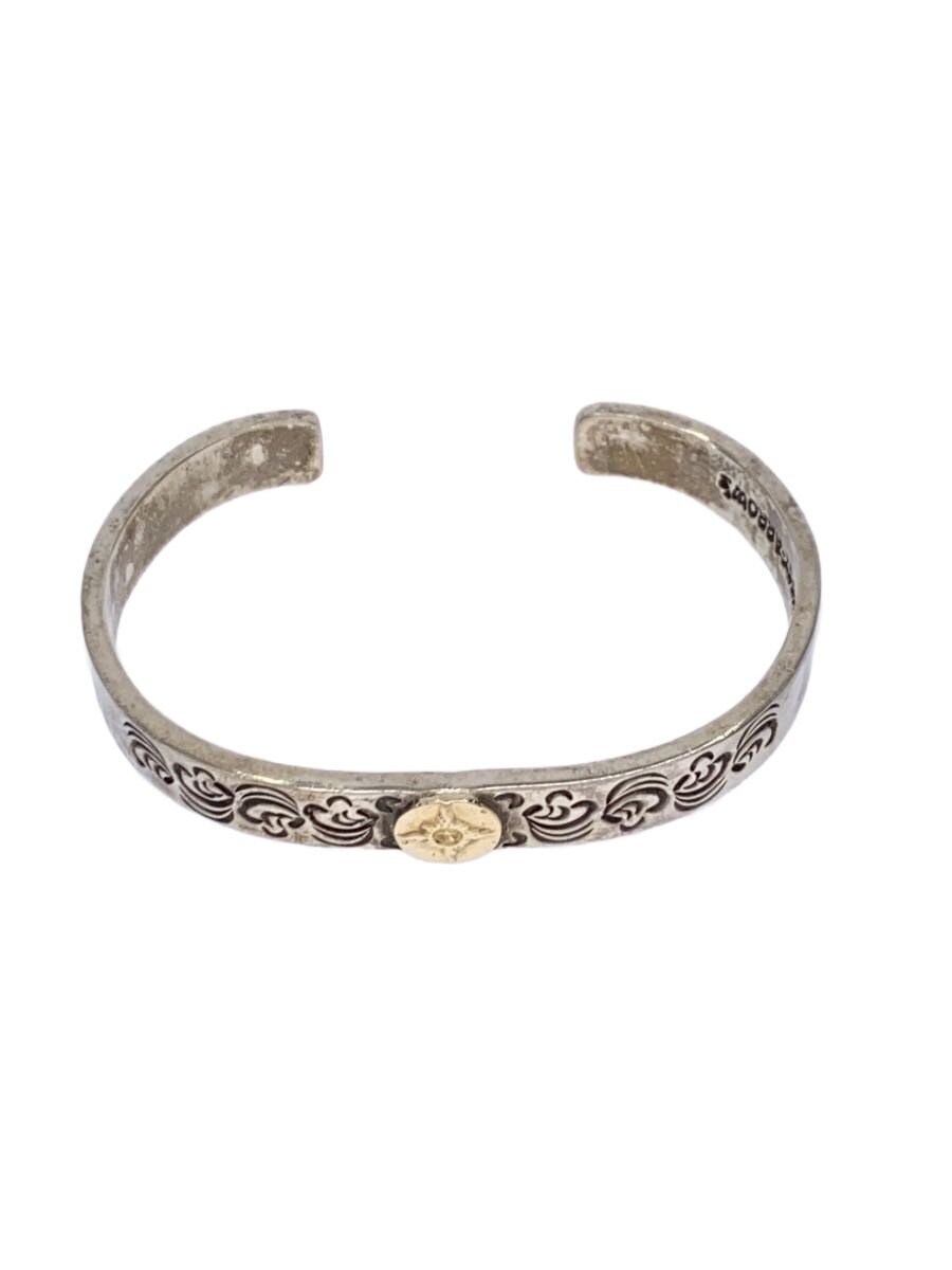 【中古】FIRST ARROW’S◆ハラ草彫りバングル/平打8粍/K18/バングル/SILVER/SLV/メンズ【服飾雑貨他】