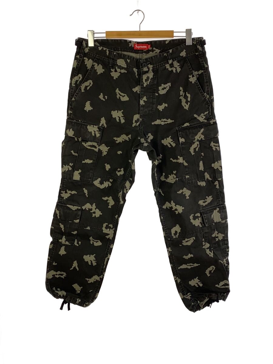 【中古】Supreme◆21AW/Cargo Pant Black Russian Camo/カーゴパンツ/34/綿織物/GRN/家鴨フラ【メンズウェア】