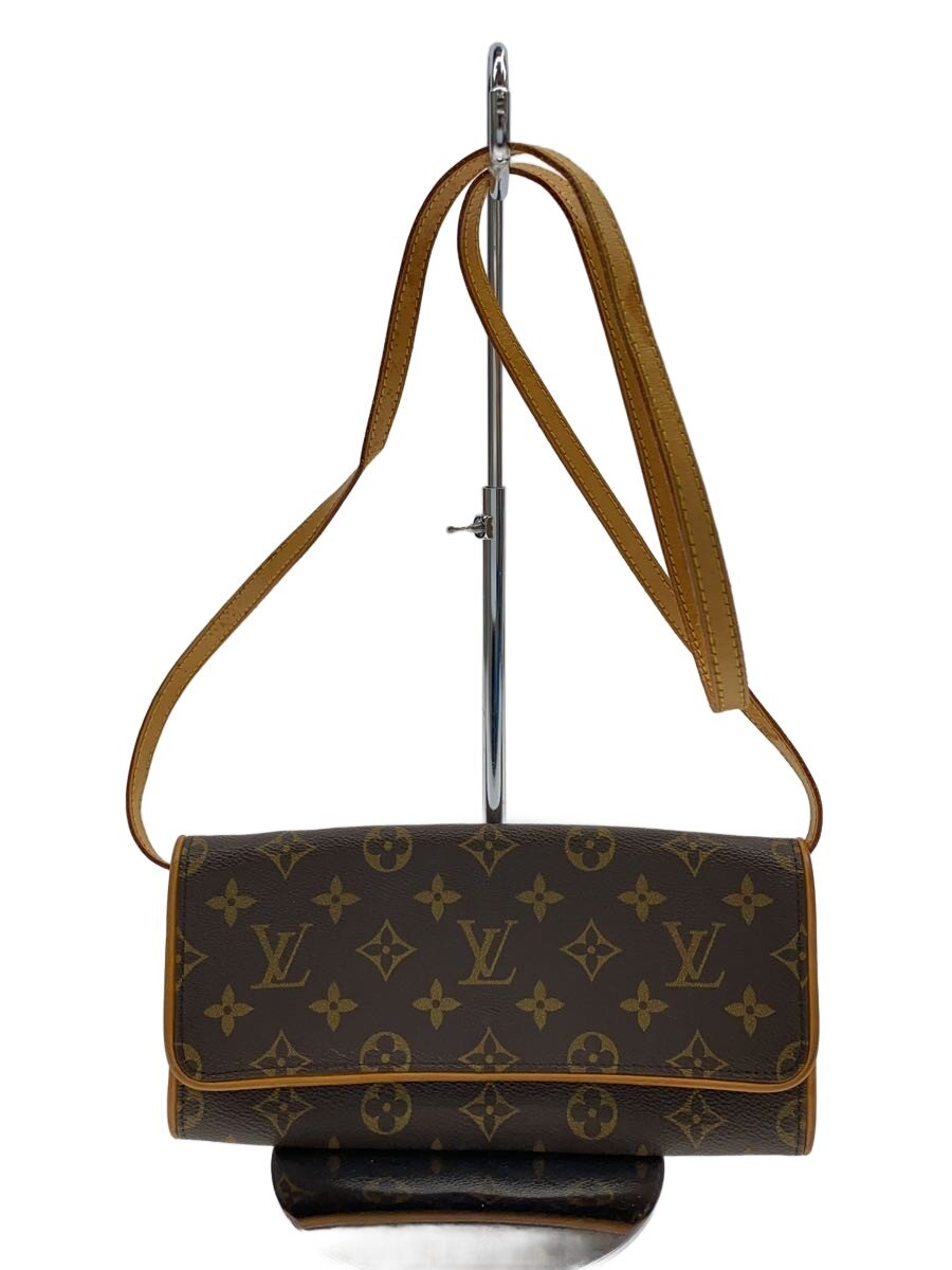 【中古】LOUIS VUITTON◆ポシェット・ツインGM_モノグラム・帆布/PVC/BRW【御徒面子】