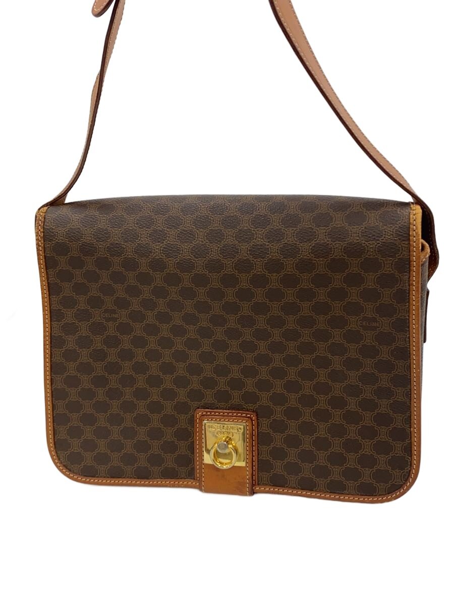 【中古】CELINE◆ショルダーバッグ/PVC/BRW/総柄【御徒面子】