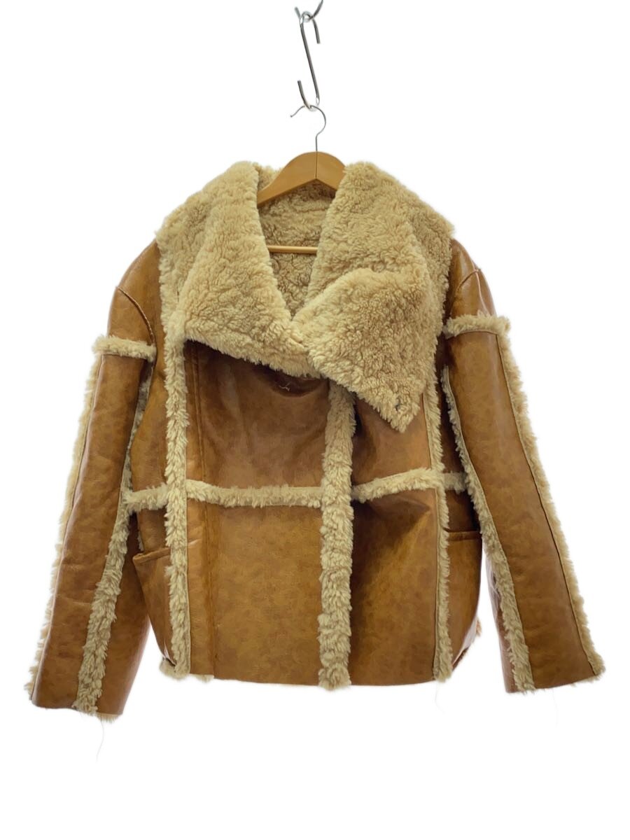 【中古】PERVERZE◆Re-pet Teddy Coat/フェイクレザージャケット/駱駝/リヴァーシブル/0122030001【レディースお召しもの】