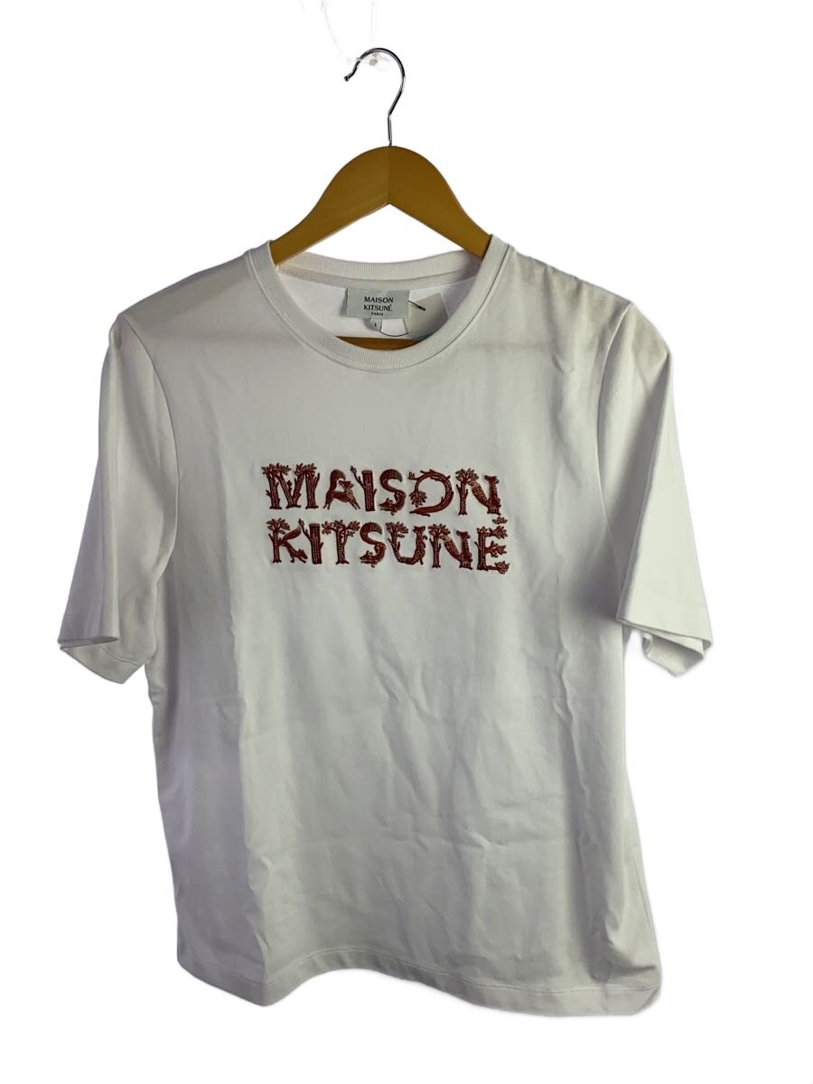 【中古】MAISON KITSUNE◆I/Woodland Alphabet/プルオーバー/S/綿織物/WHT/NW00114KJ0119/? NULL ?【メンズウェア】
