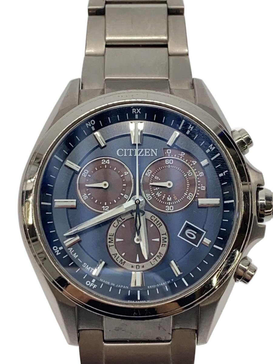 【中古】CITIZEN◆石英ウオッチ/アナログ/NVY/SLV/E610-S104203//【服飾雑貨他】
