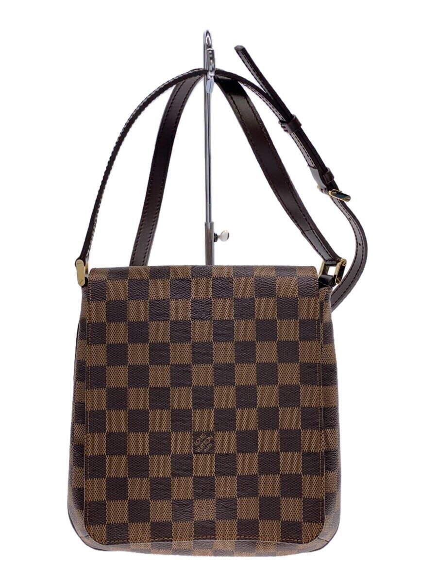 【中古】LOUIS VUITTON◆ミュゼット・サルサ_ダミエ・エベヌ_ロング肩先_BRW/PVC/BRW【御徒面子】