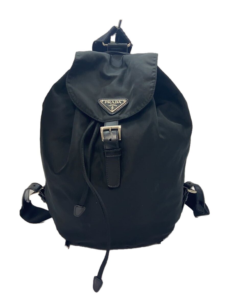 【中古】PRADA◆背嚢/ナイロン/BLK【御徒面子】