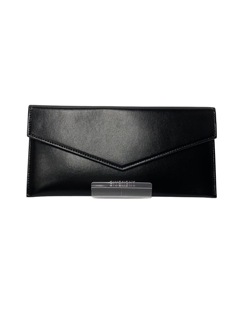 【中古】GIVENCHY◆合切袋/なめし革/黒いこと/無地【御徒面子】
