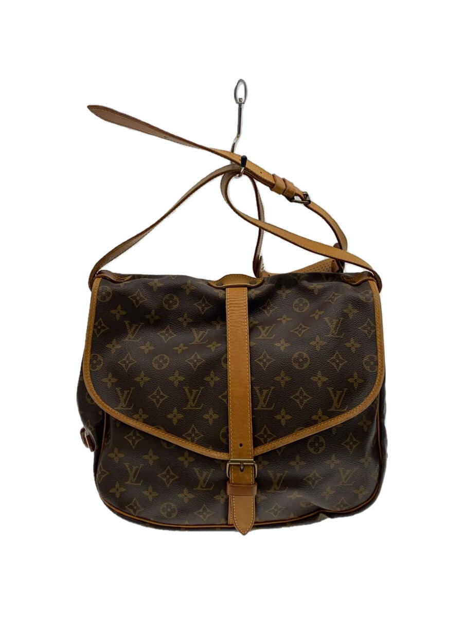 【中古】LOUIS VUITTON◆1)ソミュール35_モノグラム・帆布_BRW/PVC/BRW【御徒面子】