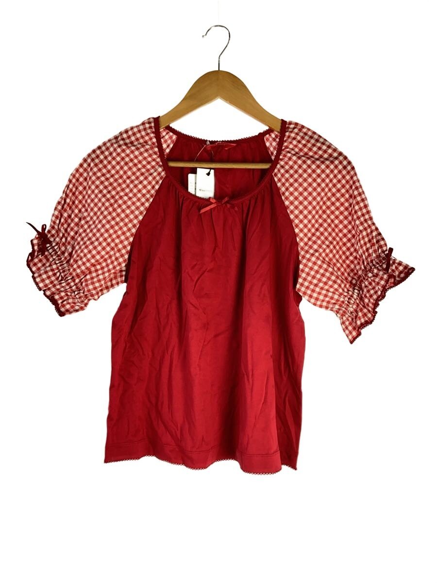 【中古】PINK HOUSE◆半袖トップ/3/綿織物/RED/a2143uts020//【レディース御召しもの】