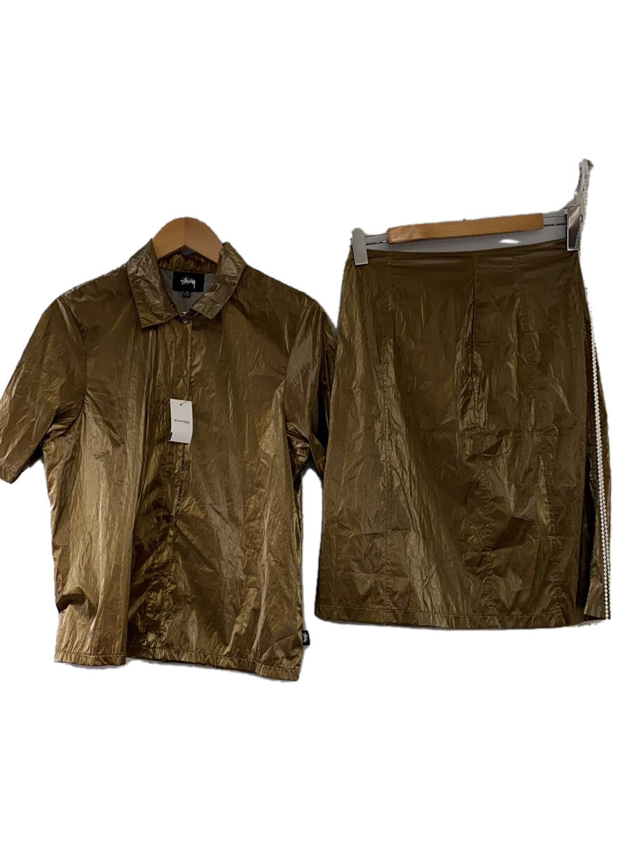 【中古】STUSSY◆セットアップ/M/ナイロン/BRW/無地/21175 21183//【レディース御召しもの】