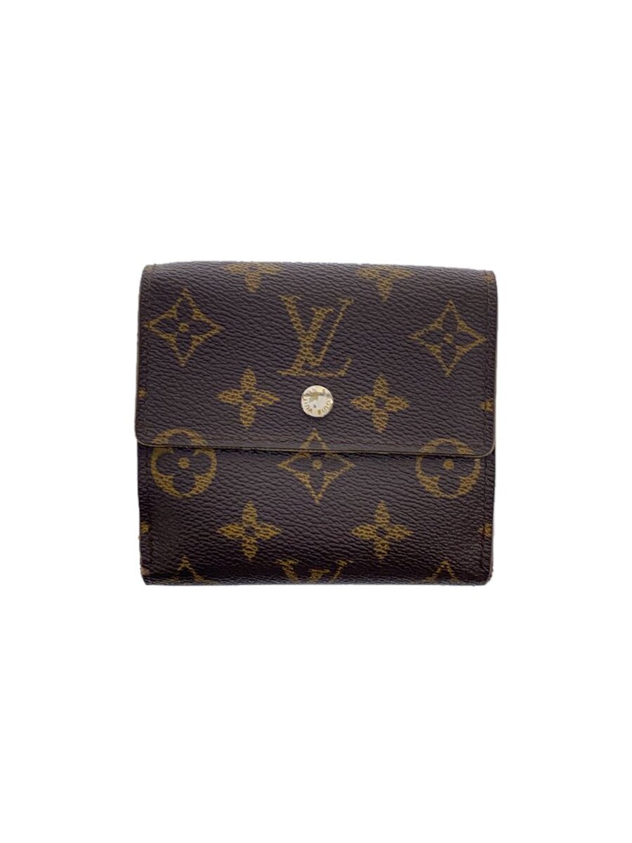 【中古】LOUIS VUITTON◆ポルト・フォイユ・エリーズ_モノグラム・キャンバス_BRW/PVC/BRW/総柄/レディース【服飾雑貨他】