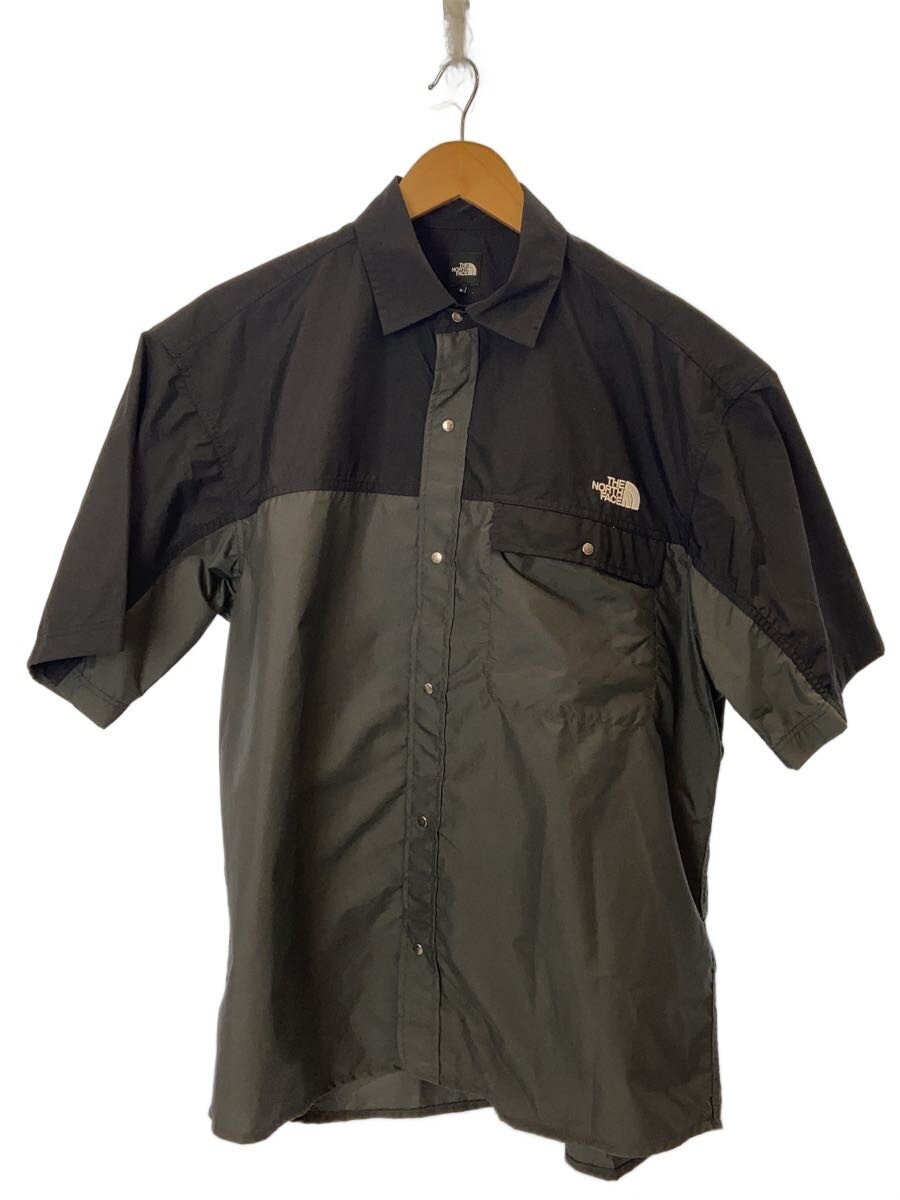 【中古】THE NORTH FACE◆S/S NUPTSE SHIRT_ショートスリーブヌプシシャツ/L/ナイロン/GRY【メンズウェア】
