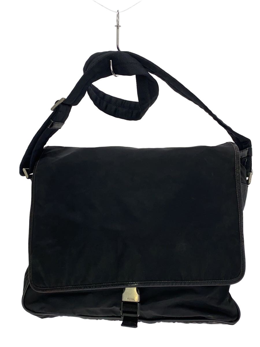 【中古】PRADA◆パイピングすれ変色有/ショルダーバッグ/ナイロン/BLK【バッグ】｜2ｎｄ STREET 店 14,731円