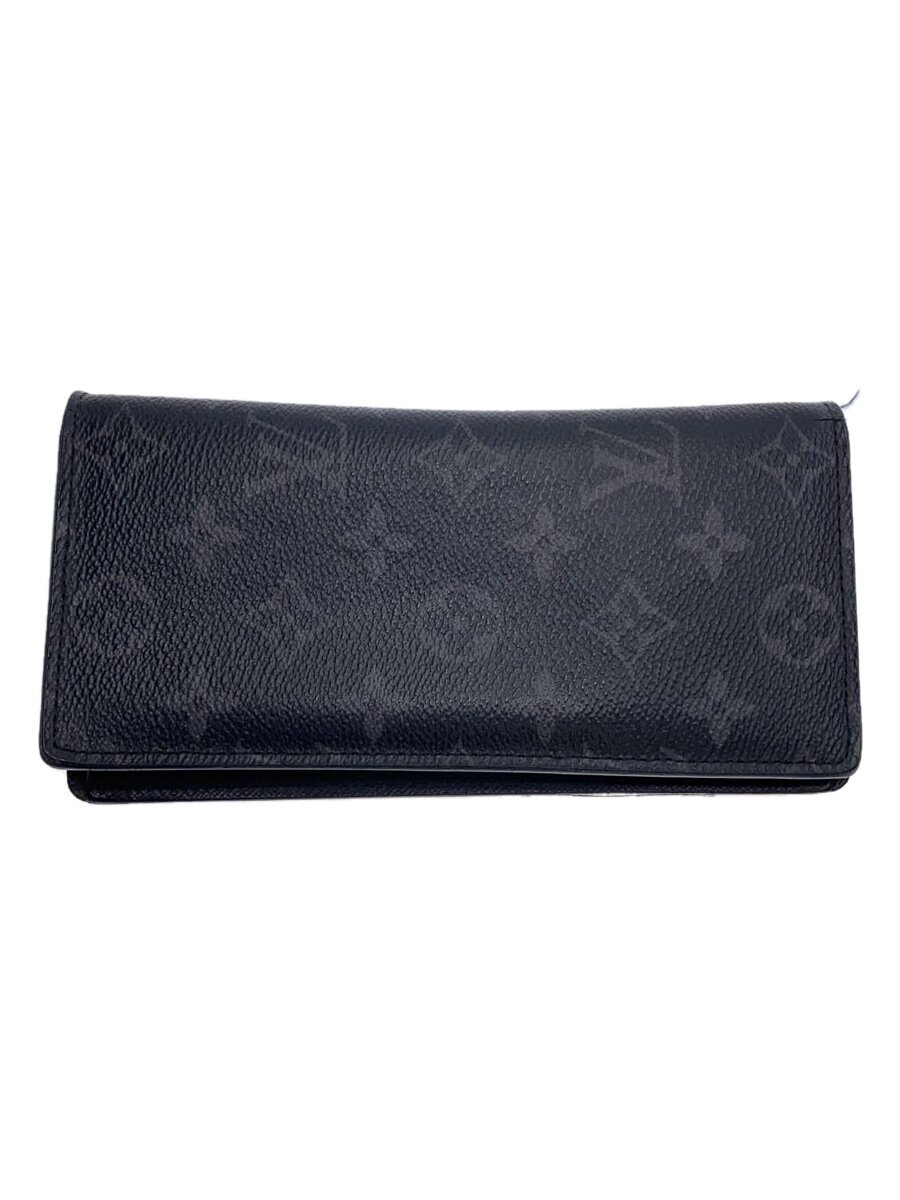 【中古】LOUIS VUITTON◆ポルト・フォイユ・ブラザ_モノグラム・エクリプス_BRW/PVC/BLK/総柄/メンズ//【服飾雑貨他】