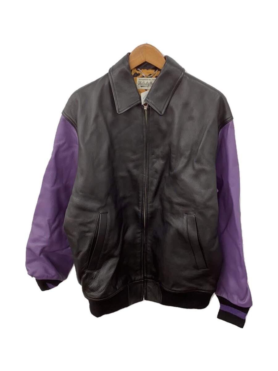 【中古】WACKO MARIA◆21FW LEATHER VARSITY JACKET/レザージャケット・ブルゾン/M/レザー/BLK/無//【メンズウェア】｜2ｎｄ STREET 店