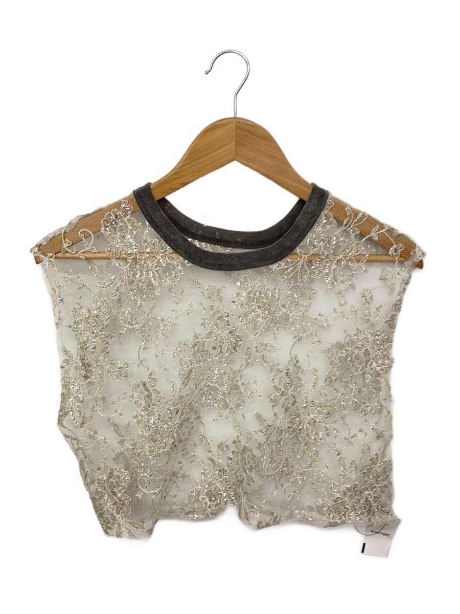 【中古】IENA◆MARGE/LACE SHORT GILLET/FREE/ポリエステル/薄墨色/1006-0102-251【レディース御召しもの】
