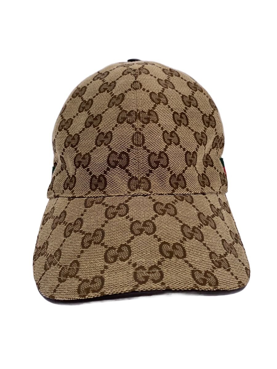 【中古】GUCCI◆旗がしら/M/綿織物/BRW/総柄/メンズ/200035・204891【服飾雑貨他】