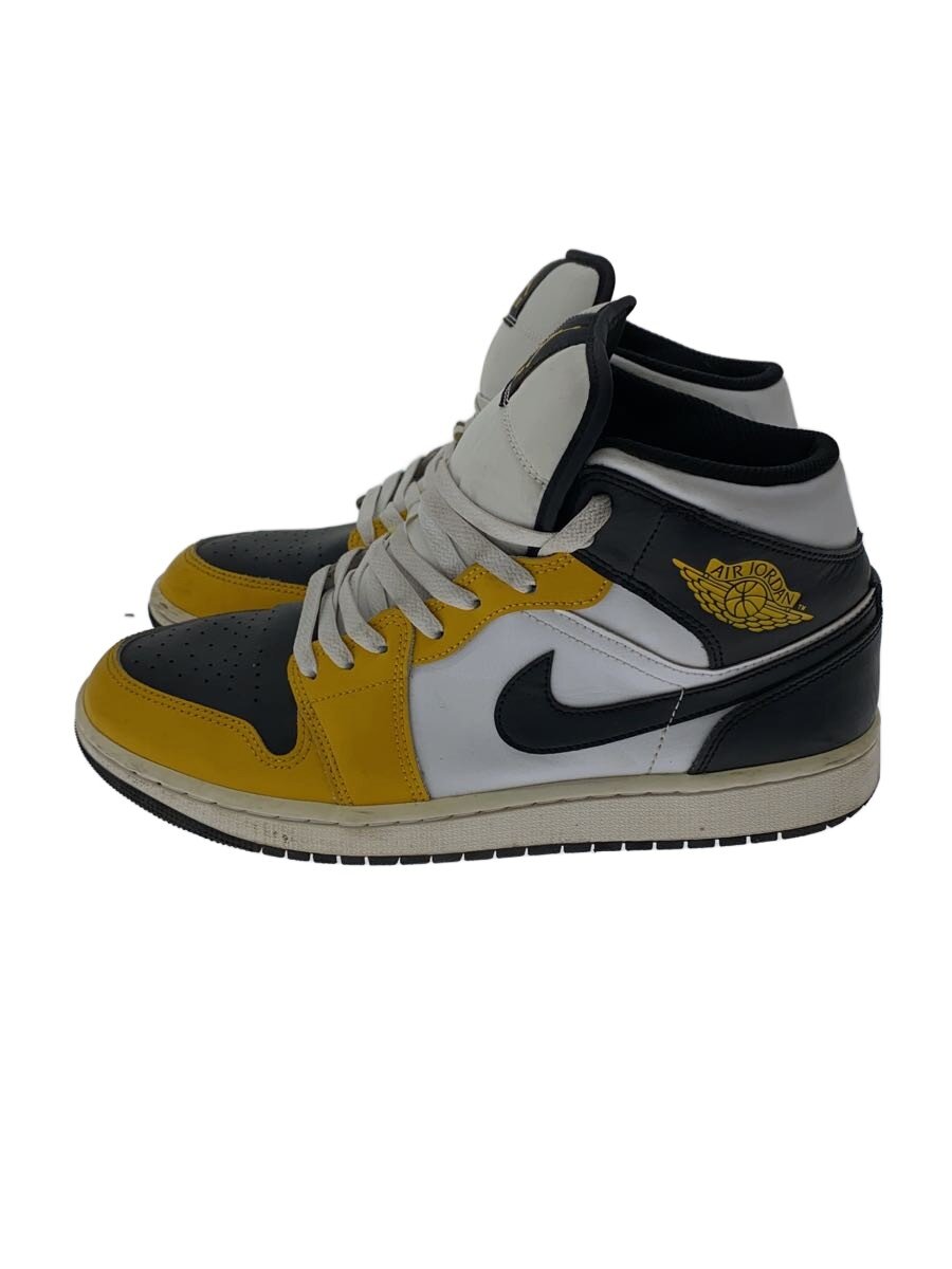 【中古】NIKE◆AIR JORDAN 1 MID_エアジョーダン 1 ミッド/28糎/YLW【シューズ】