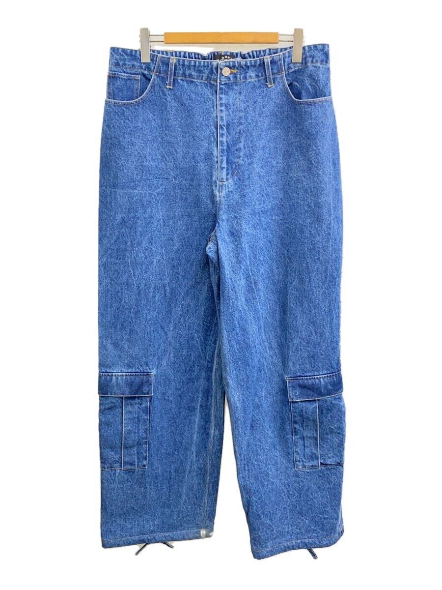 【中古】AFB/STUDDED DENIM CARGO PANTS/XL/綿織物/BLU/無地【メンズウェア】