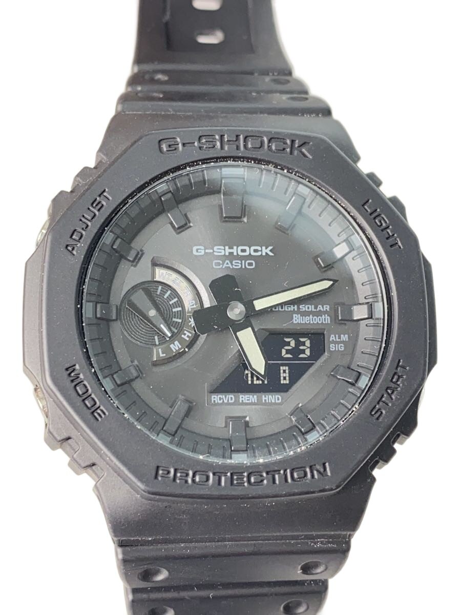 【中古】CASIO◆ソーラーウオッチ_G-SHOCK/デジアナ/天然ゴム/BLK/BLK【服飾雑貨他】
