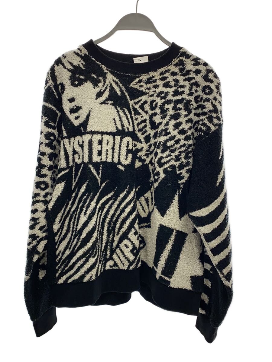 【中古】HYSTERIC GLAMOUR◆汗水/FREE/アクリル樹脂/BLK/総柄/01233CS07【レディース御召しもの】