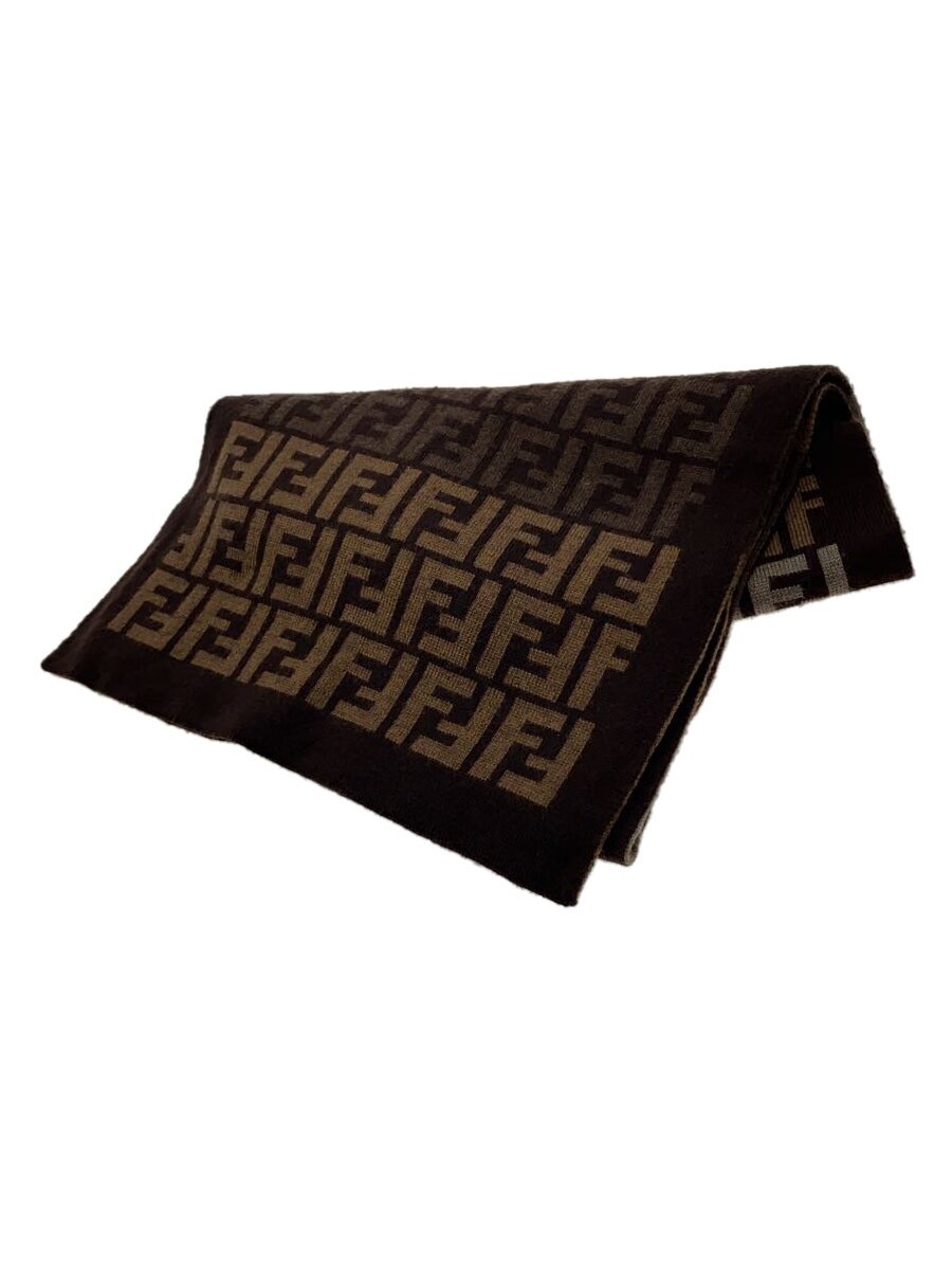 【中古】FENDI◆ズッカ柄/えり巻き/羊毛/レディース【服飾雑貨他】