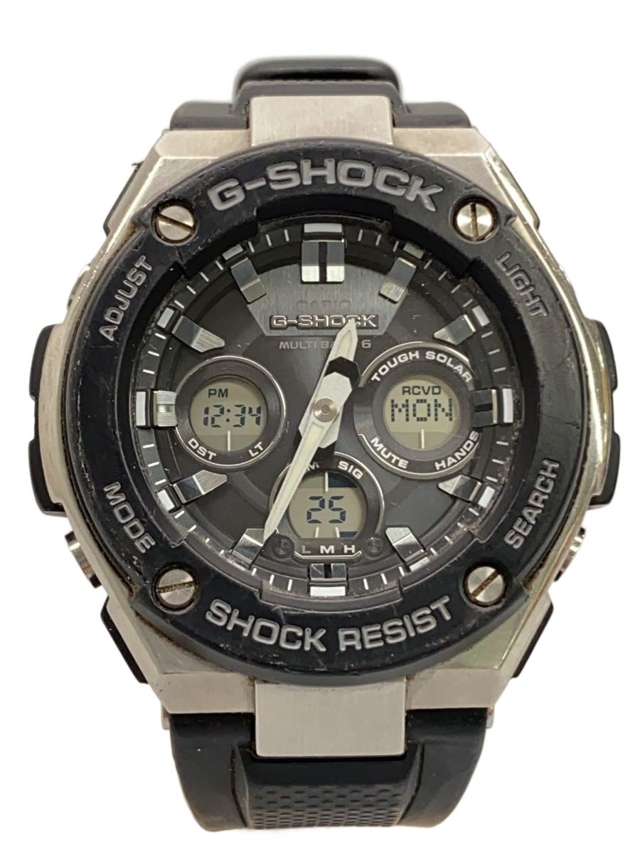 【中古】CASIO◆ソーラーウオッチ・G-SHOCK/デジアナ/天然ゴム/BLK/BLK//【服飾雑貨他】