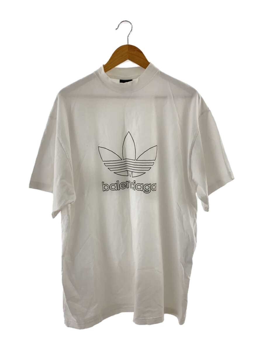 【中古】BALENCIAGA◆×adidas/ロゴタイプ刺しゅう厚地の外套大きさプルオーバー/2/綿織物/WHT/723926 TNVN8【メンズウェア】