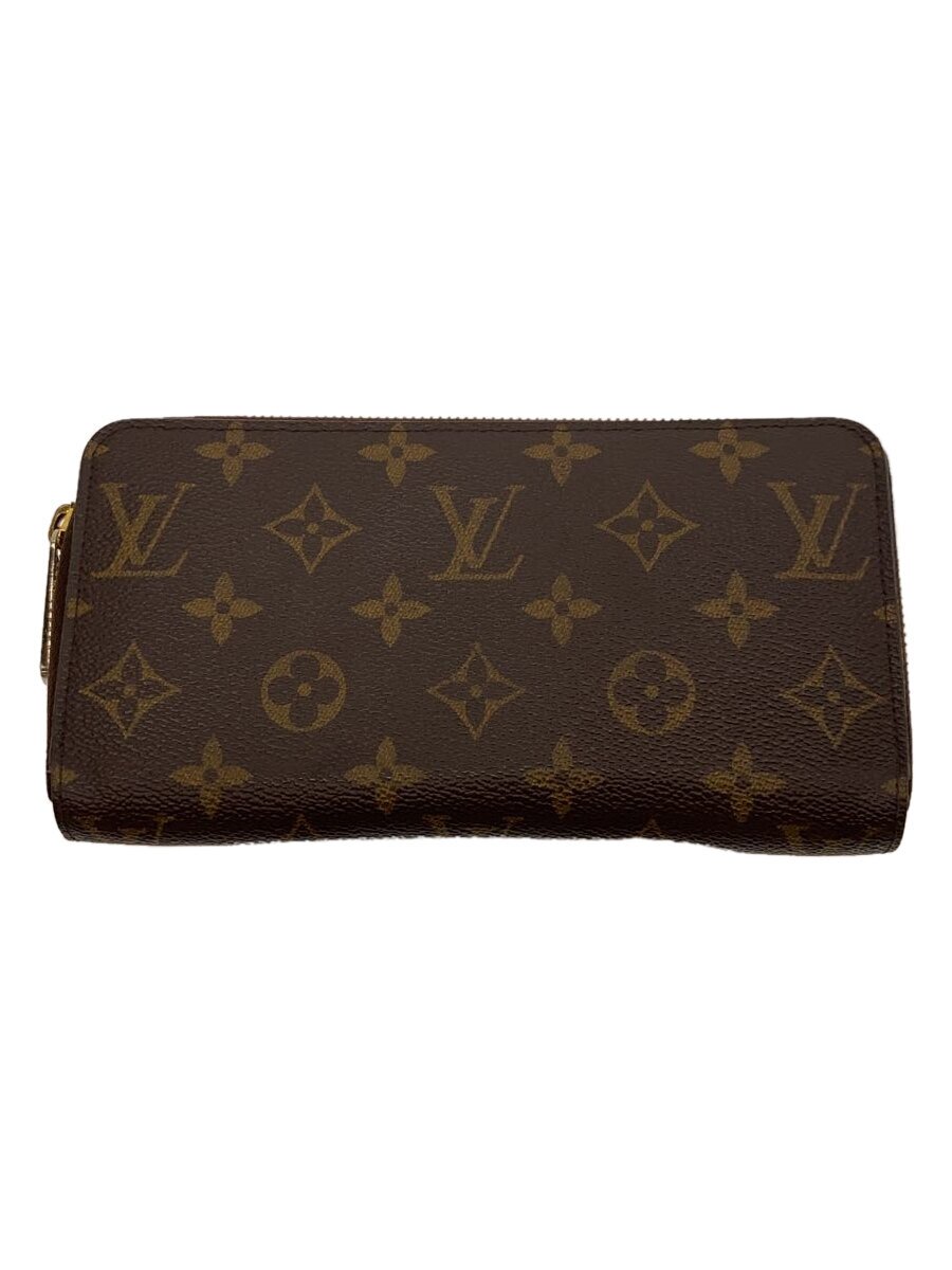 【中古】LOUIS VUITTON◆2)ジッピー・ウォレット_モノグラム・キャンバス_BRW_フューシャ/PVC/BRW/レディース【服飾雑貨他】