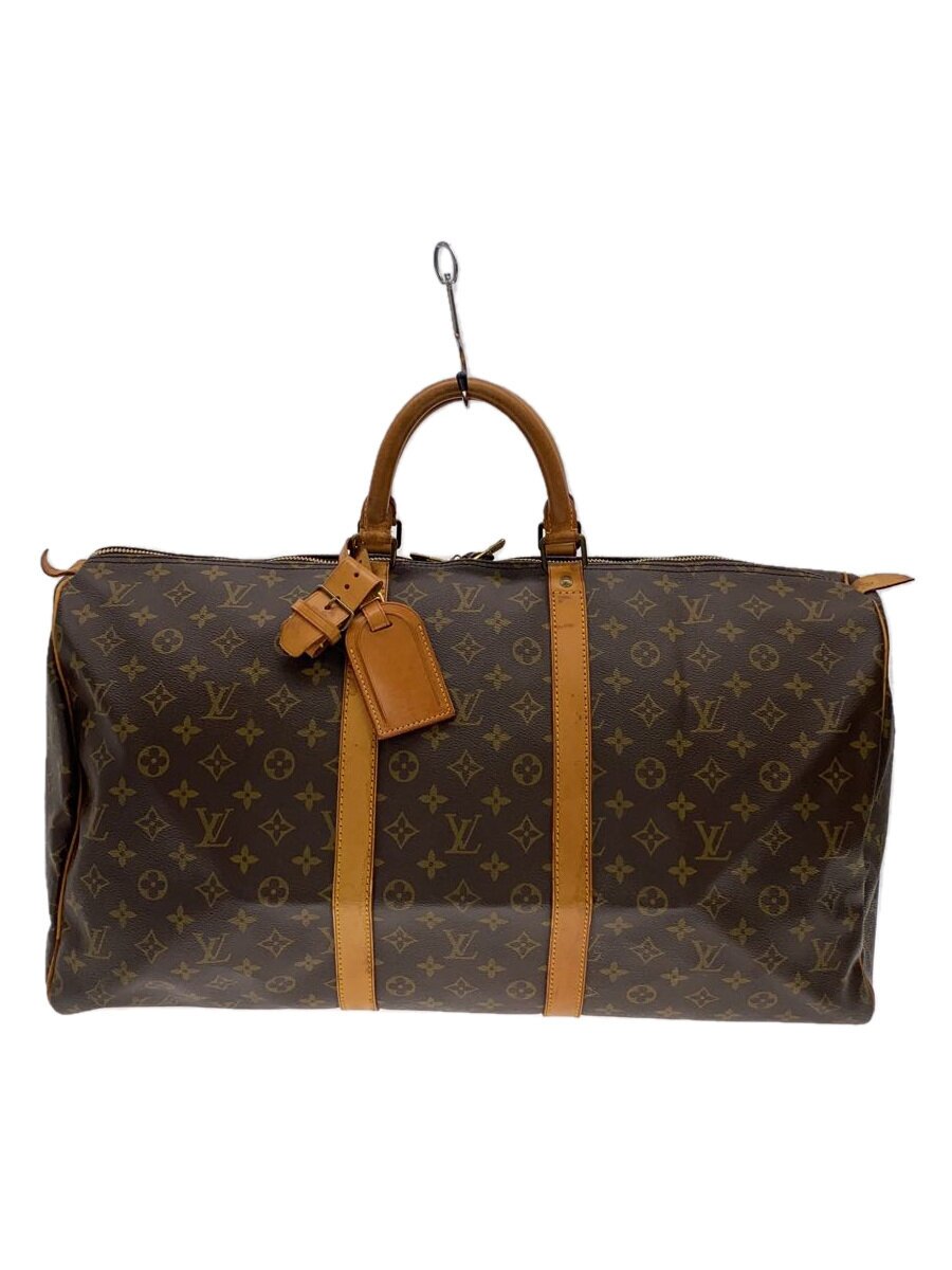 【中古】LOUIS VUITTON◆キーポル55_モノグラム・帆布_BRW/PVC/BRW【御徒面子】