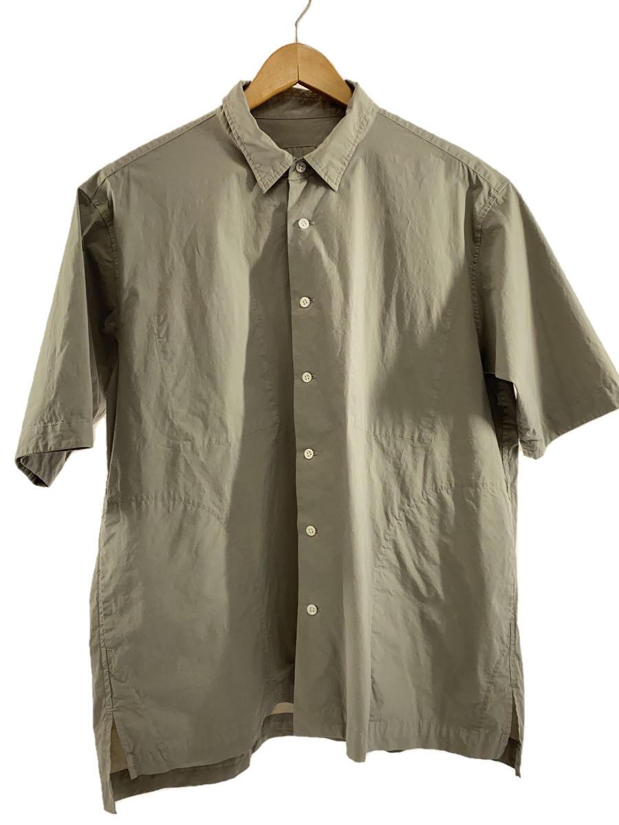【中古】TOUJOURS◆GARMENT DYE CPOPLIN CLOTH Big Coverall Shirt/2/綿織物/GRY【レディース御召しもの】