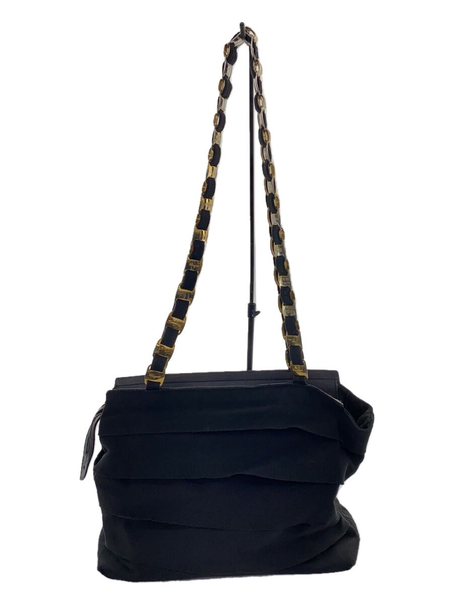 【中古】Salvatore Ferragamo◆ショルダーバッグ/--/BLK/金-21・5252【御徒面子】