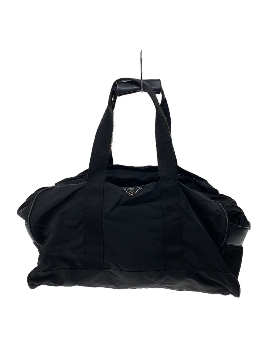 【中古】PRADA◆ボストンバッグ/2WAY/三角ロゴタイプ/ナイロン/BLK//【御徒面子】