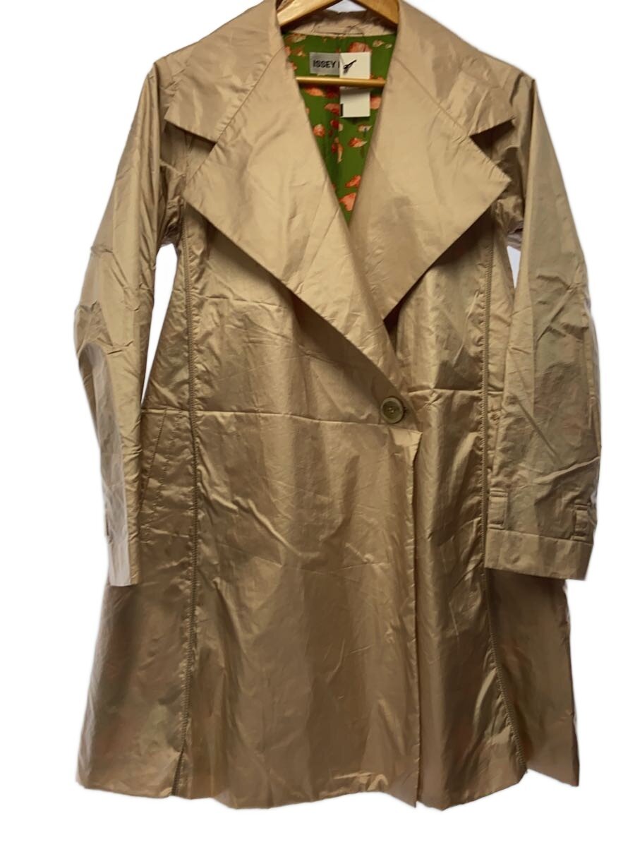【中古】ISSEY MIYAKE◆厚地の外套/2/ポリエステル/BEG/IM71FA006//【レディースお召しもの】