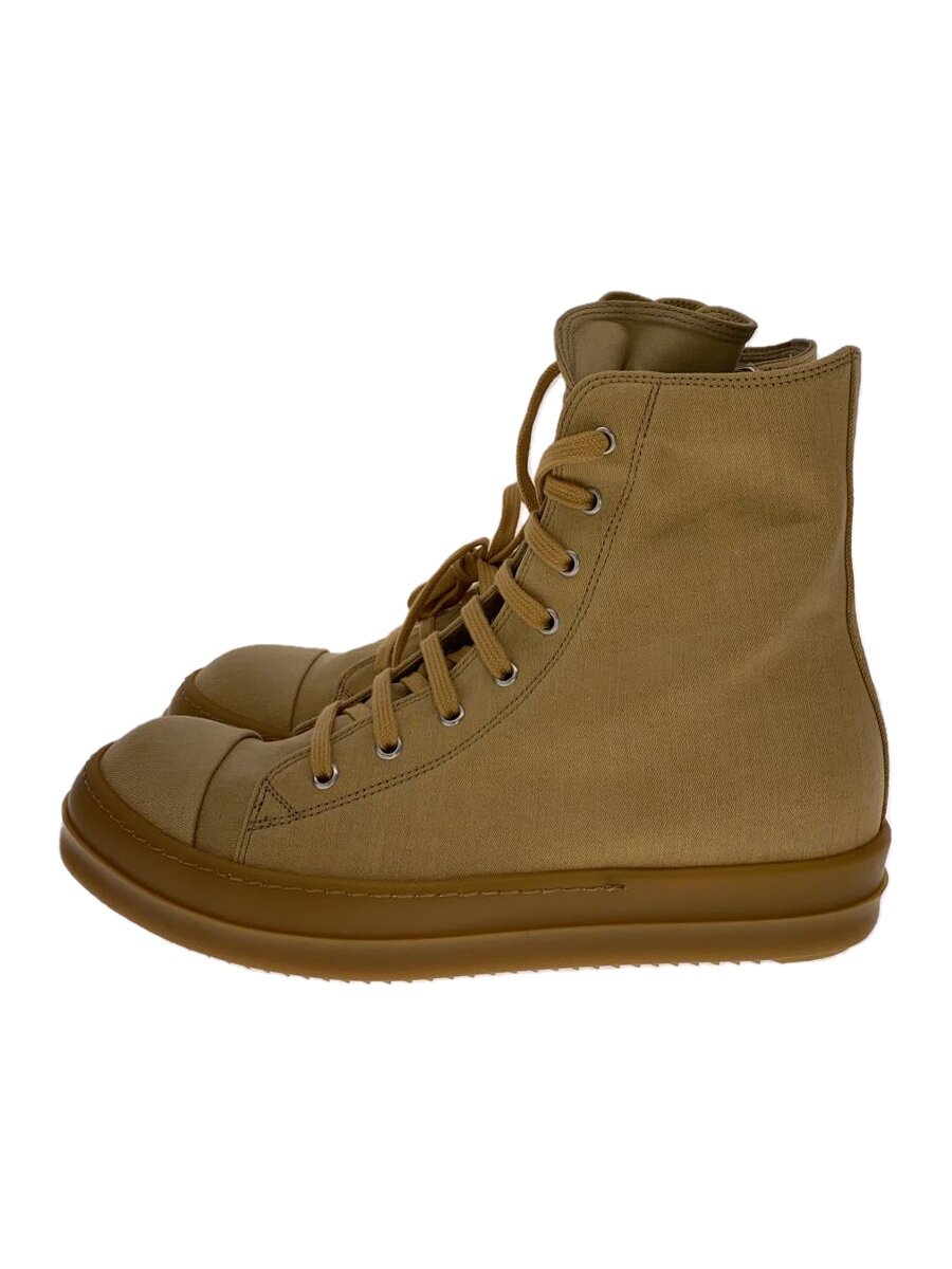 【中古】RICK OWENS DRKSHDW◆ハイカットスニーカー/42/CML/24SS/箔オーバーレイ工業サイドジップスニーカー//【シューズ】
