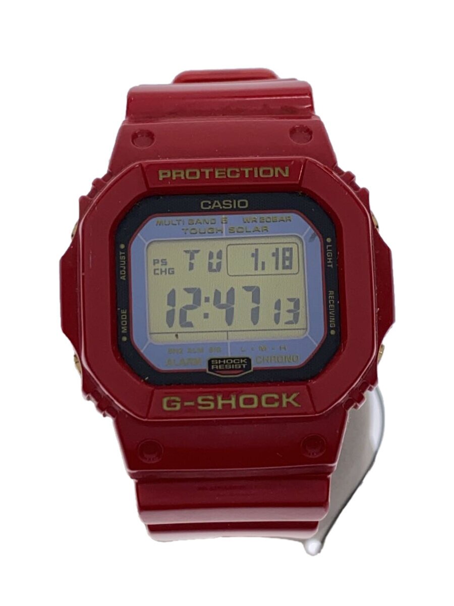 【中古】CASIO◆ソーラーウオッチ・G-SHOCK/デジタル/RED【服飾雑貨他】