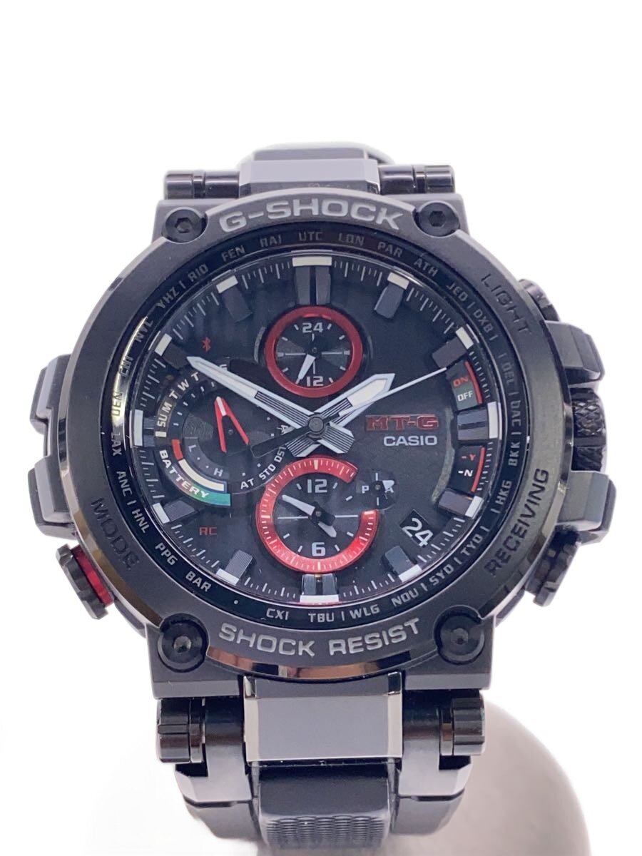 【中古】CASIO◆ソーラーウオッチ・G-SHOCK/アナログ/--/BLK/BLK/SS【服飾雑貨他】