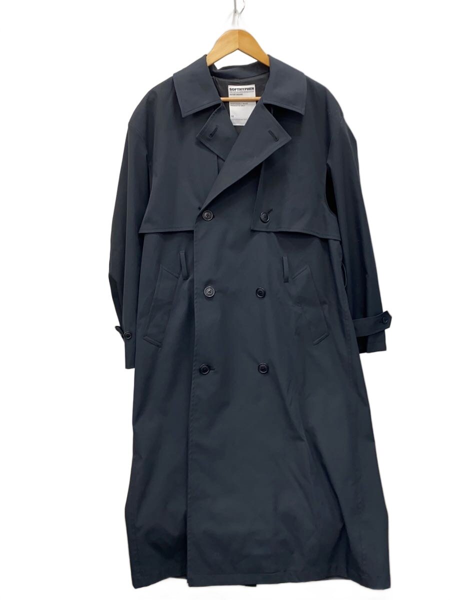 【中古】SOFTHYPHEN◆ARMHOLE SLIT TRENCH COAT/2/ポリエステル/ネイビー/MGMFC243010-009【レディースウェア】｜2ｎｄ STREET 店