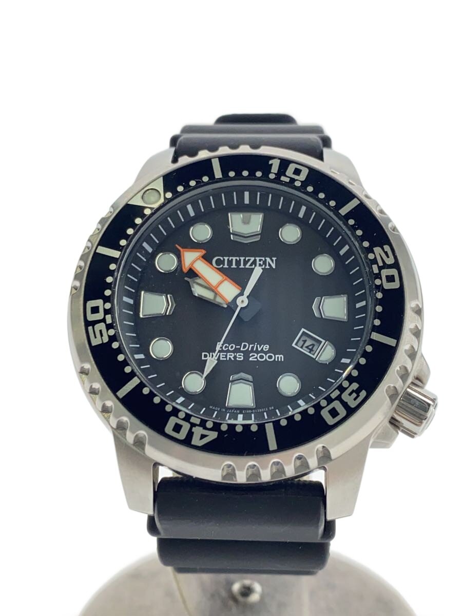 【中古】CITIZEN◆ソーラーウオッチ/アナログ/天然ゴム/BLK/BLK/E168-S126126【服飾雑貨他】