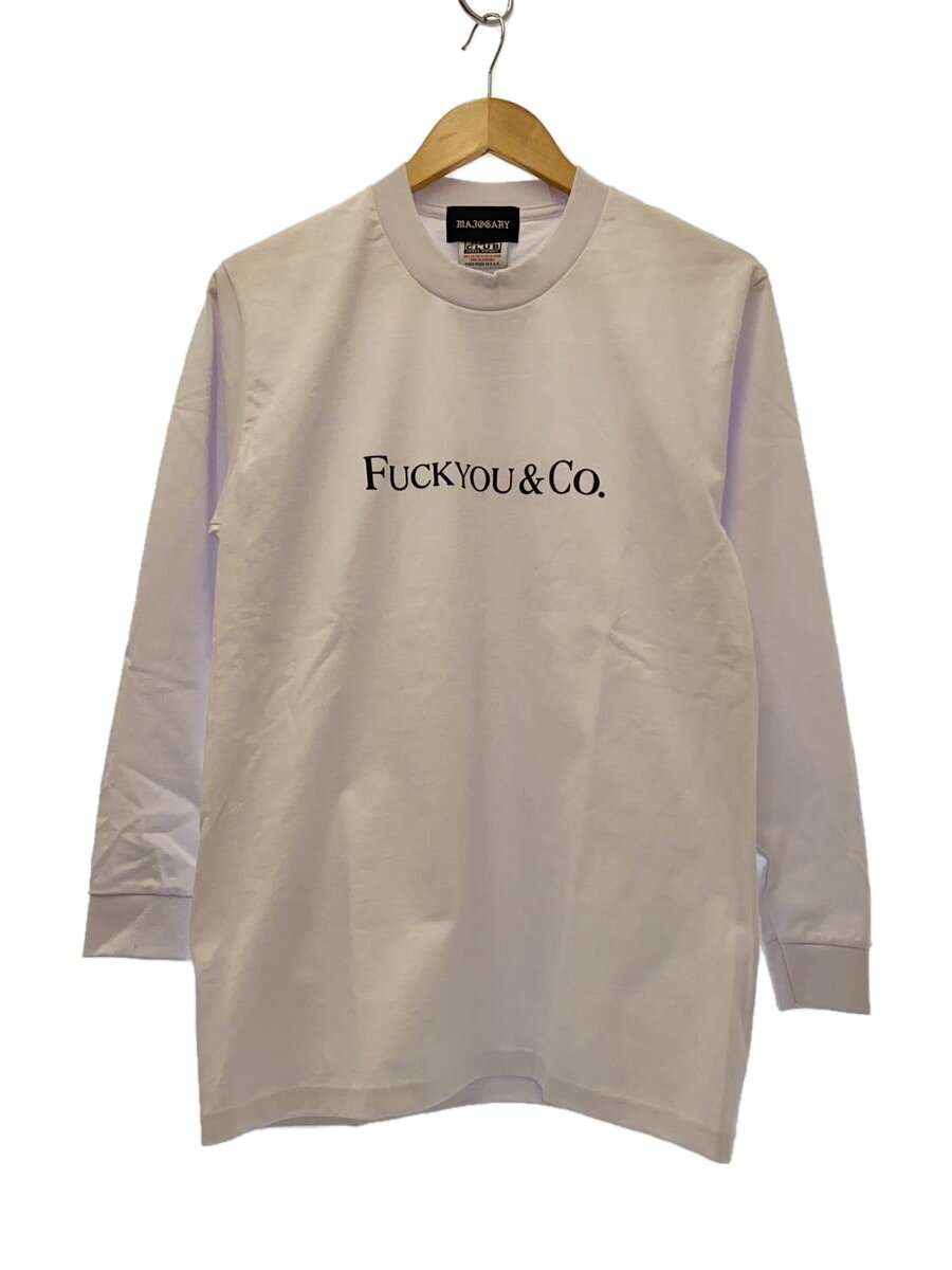 【中古】PRO CLUB◆長袖プルオーバー/FUCKYOU\u0026CO./M/綿織物/WHT【メンズウェア】