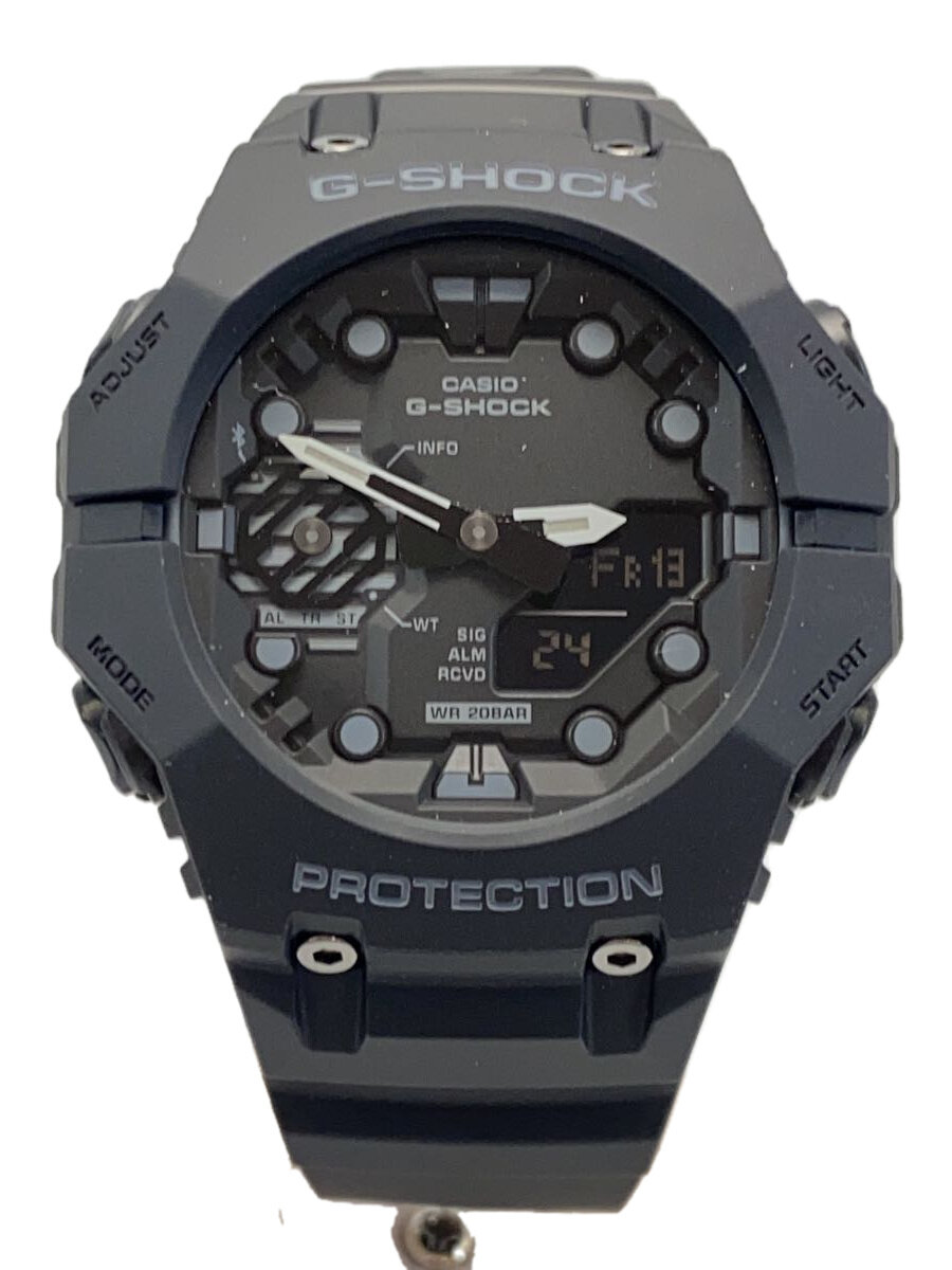 【中古】CASIO◆石英ウオッチ_G-SHOCK/アナログ/天然ゴム/BLK/BLK【服飾雑貨他】