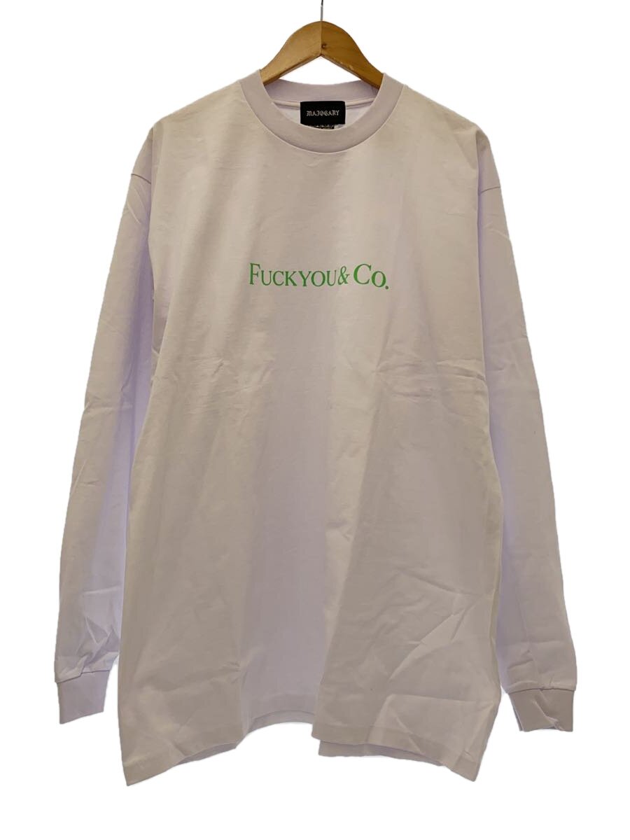 【中古】PRO CLUB◆長袖プルオーバー/FUCKYOU\u0026CO./XXL/綿織物/WHT【メンズウェア】