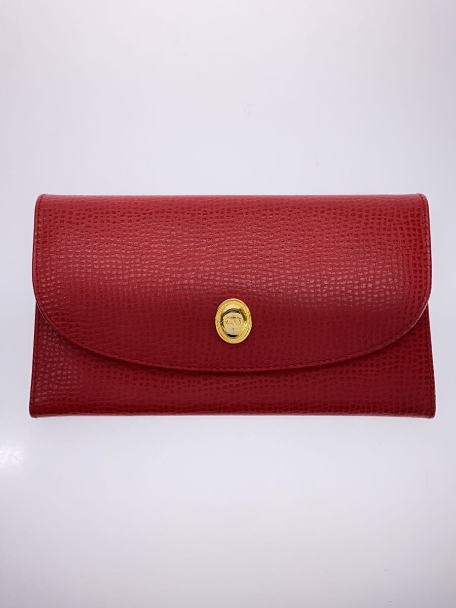 【中古】Christian Dior◆長銭入れ/なめし革/RED/レディース//【服飾雑貨他】