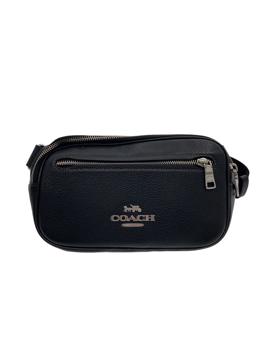 【中古】COACH◆酉の方角御徒面子/なめし革/BLK/無地/CJ507【御徒面子】