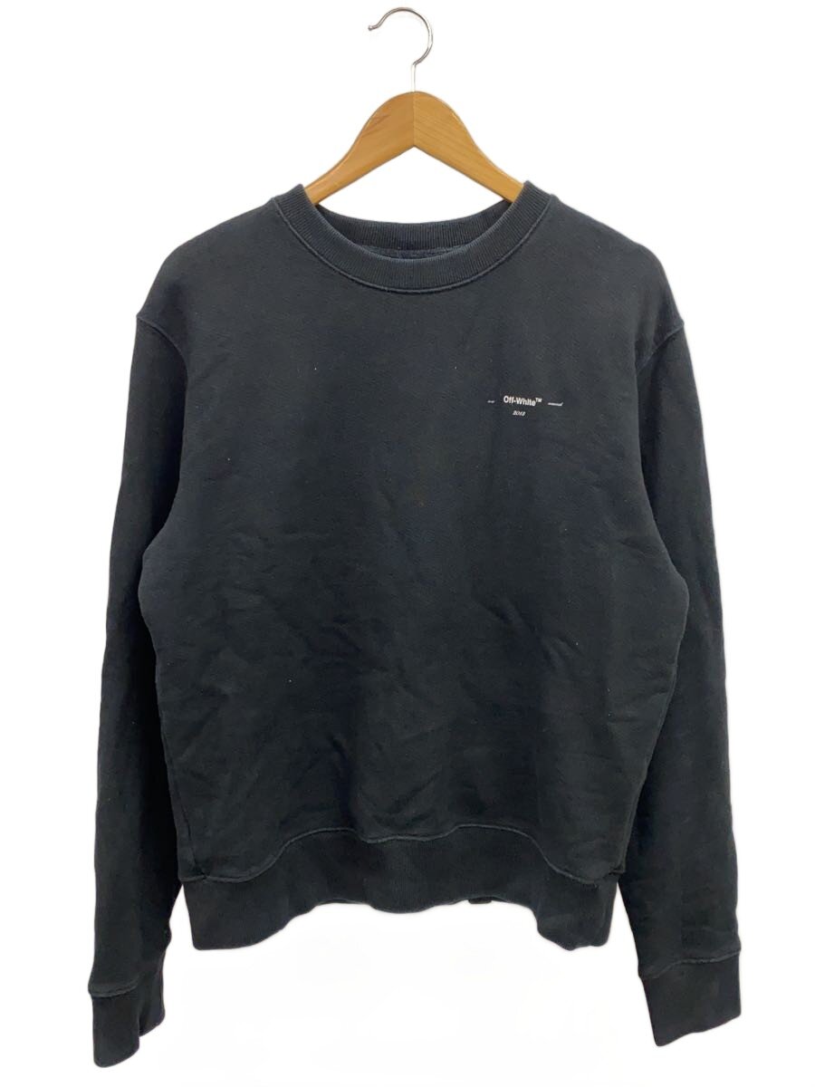 【中古】OFF-WHITE◆ARROW LOGO SLIM CREWNECK/汗水/M/綿織物/BLK/OMBA025R20D25032【メンズウェア】