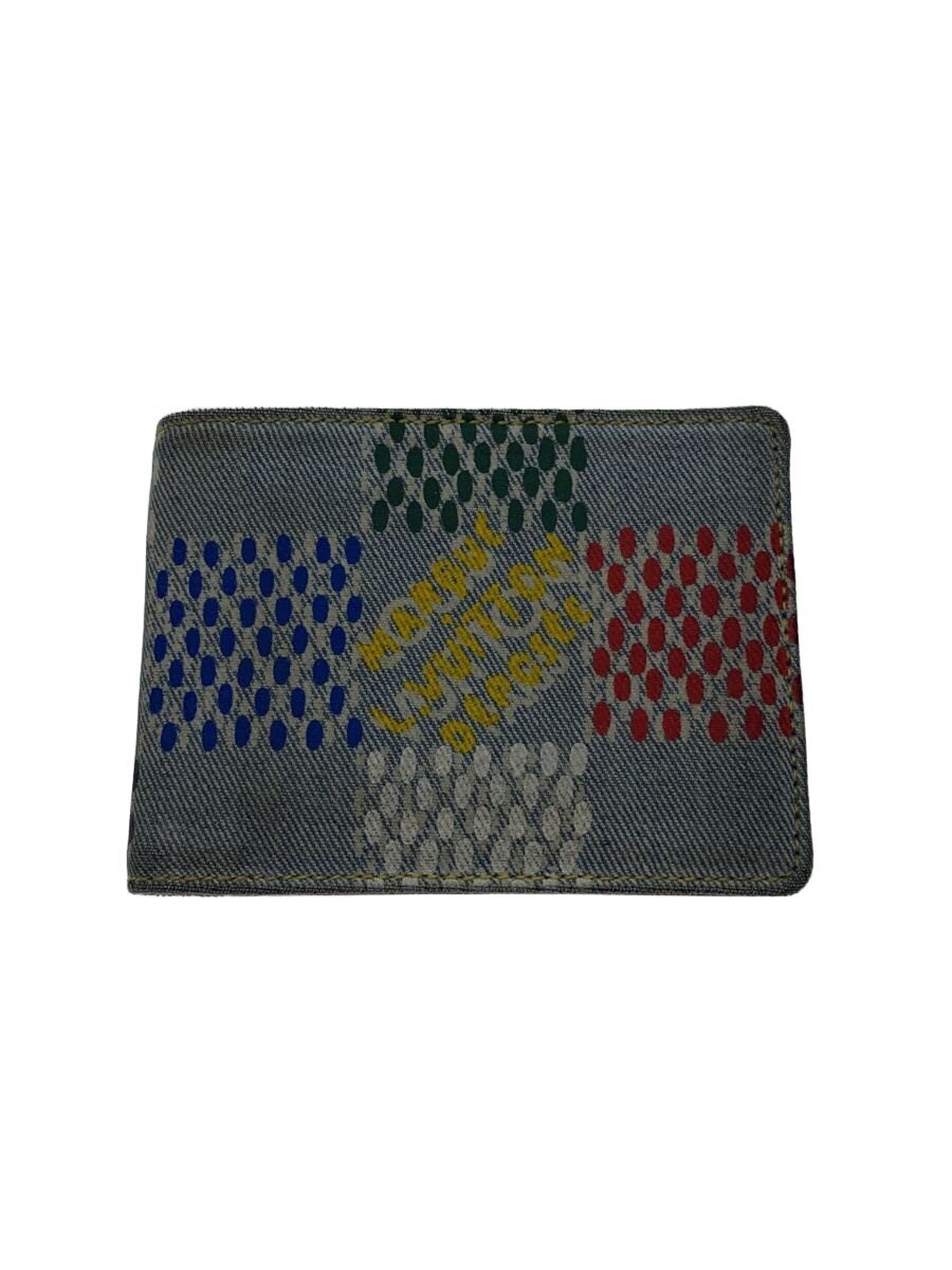 【中古】LOUIS VUITTON◆2つ折り銭入れ/綿織物/IDG/メンズ/N00186【服飾雑貨他】