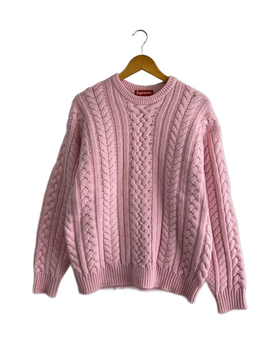 【中古】Supreme◆編み物・ティーシャツ(朦朦たる)/S/羊毛/PNK//【メンズウェア】