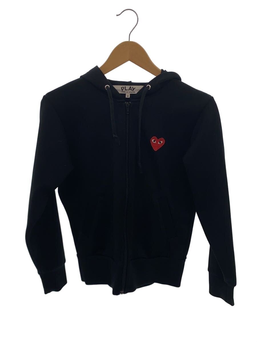【中古】PLAY COMME des GARCONS◆ジップパーカー/M/ポリエステル/BLK/AZ-T171【レディース御召しもの】